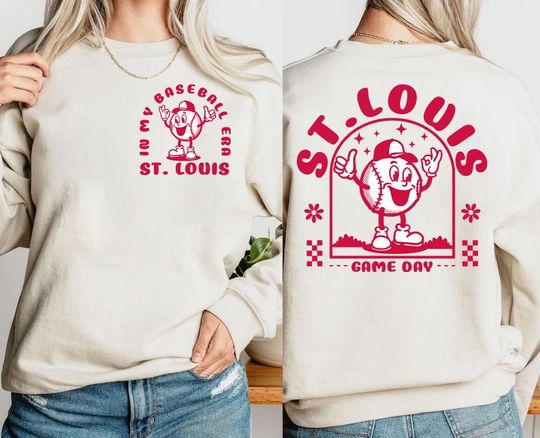 St. Louis Baseball Era Vintage Sweatshirt, St. Louis Baseball Gameday, In My Baseball Era Cute Sweatshirt,
