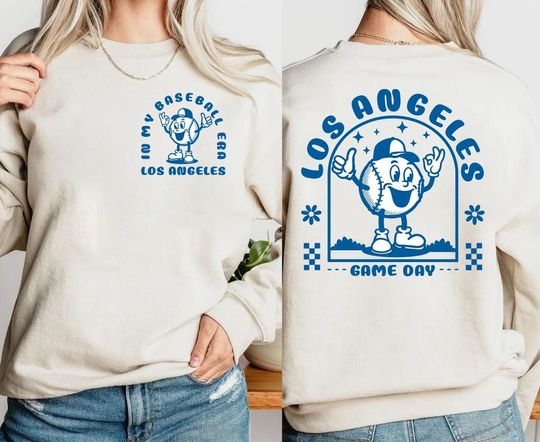 Los Angeles Baseball Era Vintage Sweatshirt, Los Angeles Baseball Gameday Retro, In My Baseball Era Cute Sweatshirt, Gift For Fans