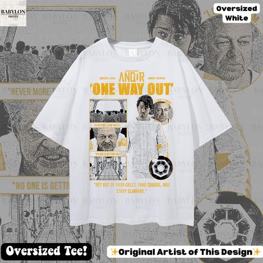 Oversized Star Wars Andor T-Shirt, Vintage Cassian Andor & Kino Loy T-Shirts