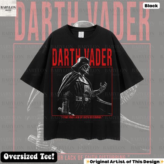 Oversized Vintage Darth Vader Star Wars T-Shirt Empire Strikes Back Villains Disneyworld Galaxy's Edge