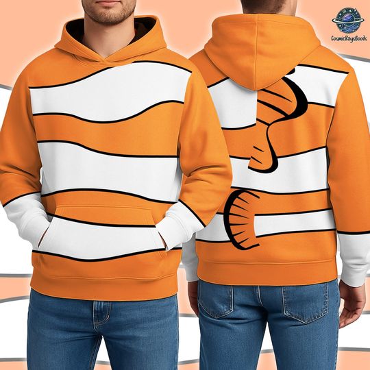 Marlin Costume T-Shirt Sweatshirt Hoodie, Marlin Halloween Cosplay Outfit, Finding Nemo Character Costume Tee, Disneyland Halloween Cosplay