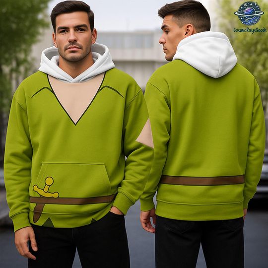 Peter Pan All Over Print Hoodie, Peter Pan Cosplay Outfit, Peter Pan Costume Shirt, Halloween Cosplay Party