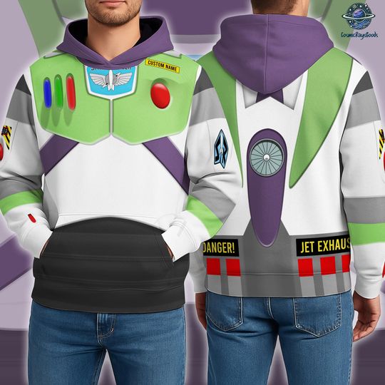 Personalized Toy Story Buzz Lightyear Full Over Print Hoodie, Space Ranger, Buzz Lightyear Cosplay Sweatshirt, Toy Story Costume Shirt