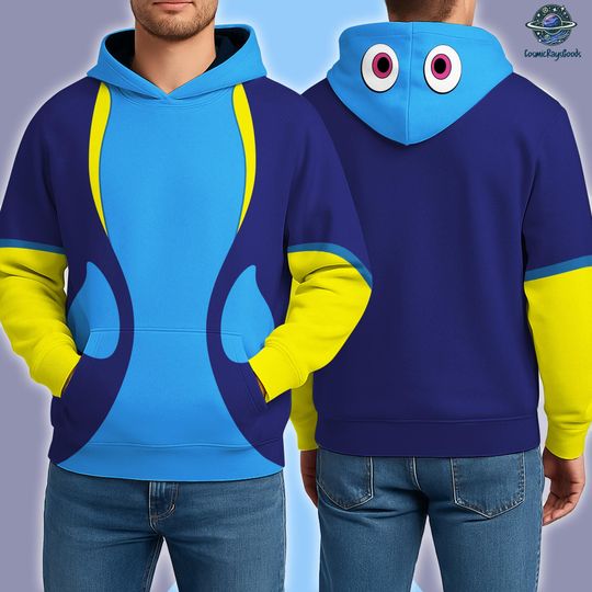 Finding Nemo Dory 3D Full Over Print Sweatshirt, Finding Nemo Cosplay Hoodie, Magic Kingdom Shirt, Halloween Cosplay Sweatshirt
