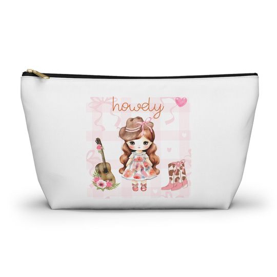 Coquette Howdy Accessory Pouch - Travel Makeup Bag, Organizer, Floral Design