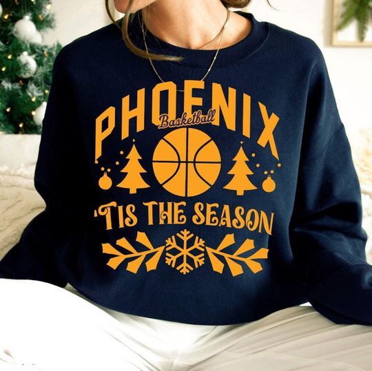 Phoenix Basketball Tis The Season Vintage Sweatshirt, Merry Christmas Phoenix Basketball Cute Sweatshirt, Basketball Retro Sweatshirt