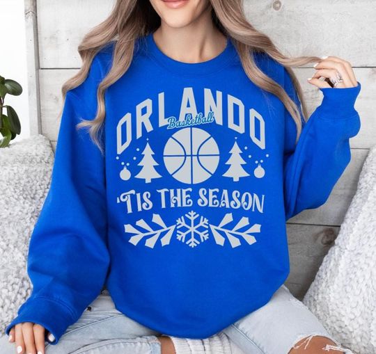 Orlando Basketball Tis The Season Cute Vintage Sweatshirt, Orlando Basketball Sweatshirt, Basketball Retro Gameday, Christmas Gifts