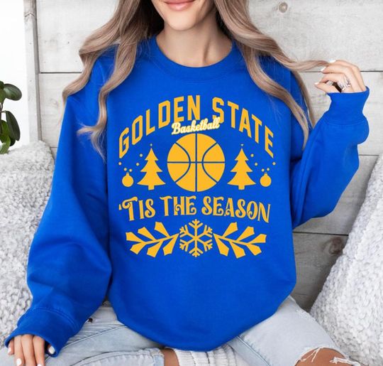 Golden State Basketball Tis The Season Cute Vintage Sweatshirt, Golden State Basketball Sweatshirt, Basketball Retro Gameday, Christmas Gifts