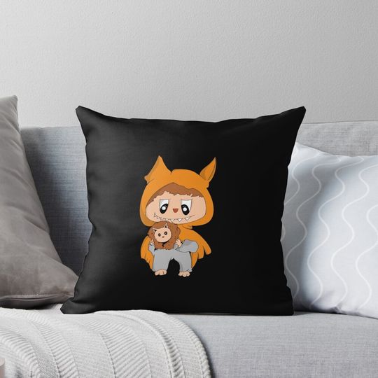 Labubu cute with doll Pillow, Cute Labubu Pillows Gift, Gift for Fan