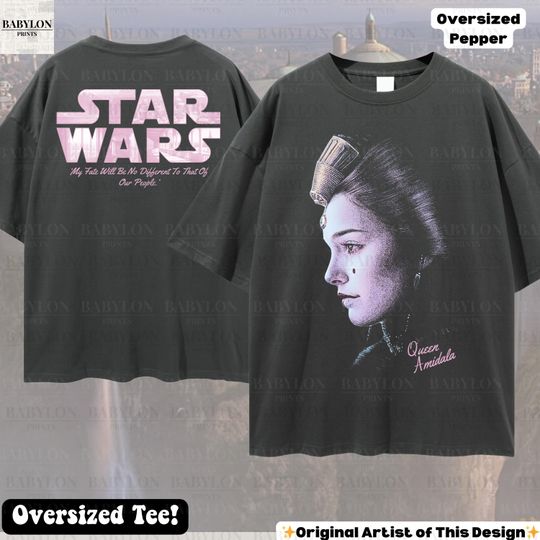 Oversized Queen Amidala T-Shirt, Star Wars Padmé Naboo Retro DisneyWorld