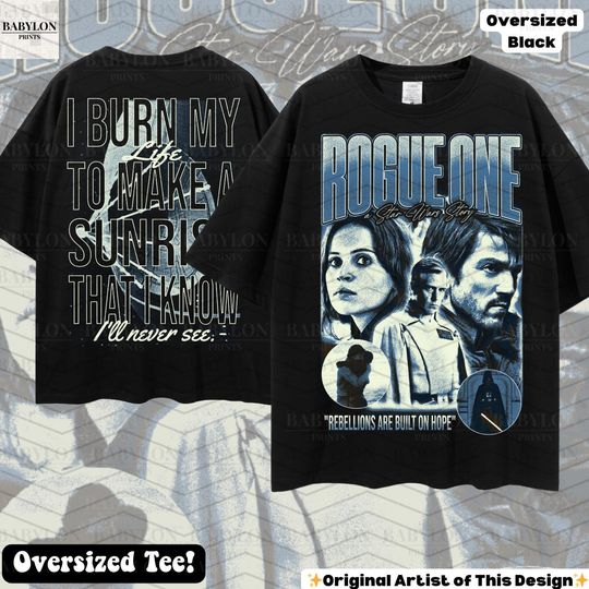 Oversized Star Wars Rogue One Double-Sided T-Shirt with Cassian Andor