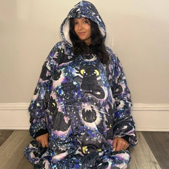 Galaxy Dragon Oversized Blanket Hoodie