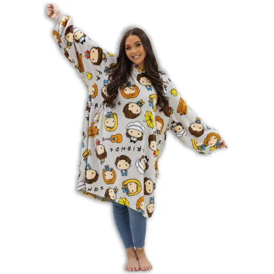 Friends Group Oversized Hoodie Flannel Wearable Blanket