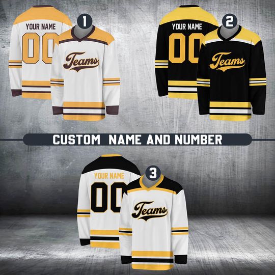 Personalized Team Name & Number Hockey Jersey, Custom Name Hockey Jersey, Hockey Jersey Uniform For Hockey Fans, Hockey Lovers