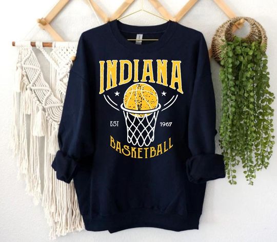Indiana Basketball Est 1967 Vintage 90s Sweatshirt, Indiana Basketball Team Gameday Sweatshirt, Basketball Retro Sweatshirt, For Her, For Him