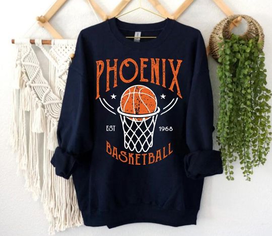 Retro Phoenix Basketball Est 1968 Sweatshirt, Vintage Phoenix Basketball Team Gameday Sweatshirt, Basketball Retro Sweatshirt, For Dad, For Mom