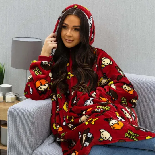 Harry Potter Oversized Hoodie Flannel Wearable Blanket