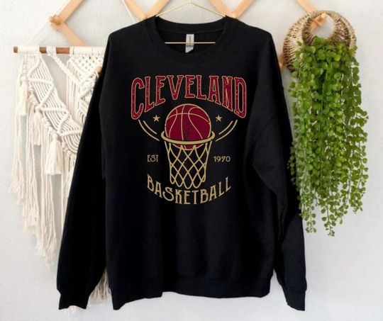 Cleveland Basketball Est 1970 Vintage Sweatshirt, Cleveland Basketball Team Gameday Sweatshirt, Basketball Retro Sweatshirt, For Her, For Him