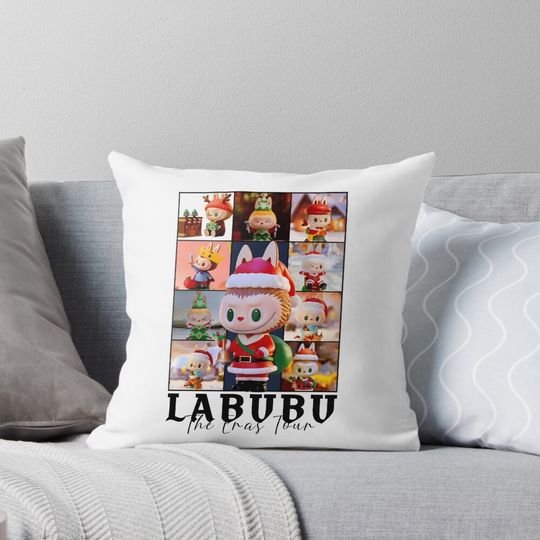 Labubu Cute Merry Christmas Pillow, Cute Labubu Pillows Gift, Gift for Fan