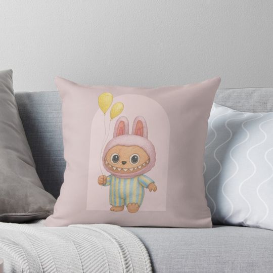 Adorable Labubu Pillow, Cute Labubu Pillows Gift, Gift for Fan