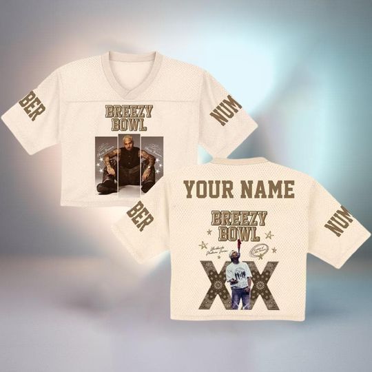 Custom Breezy Bowl Jersey, Personalized Music Fan Shirt, Hip Hop Concert Crop Top, Streetwear Festival Outfit, Unisex Gift