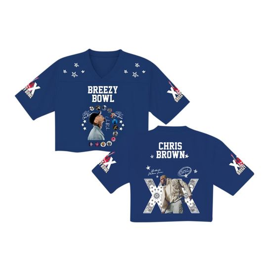 Chris Brown Breezy Bowl Crop Top Jersey Mesh | Breezy Bowl XX 2025 Shirt | Concert Outfit | Breezy Bowl| Ships Fast! version 4