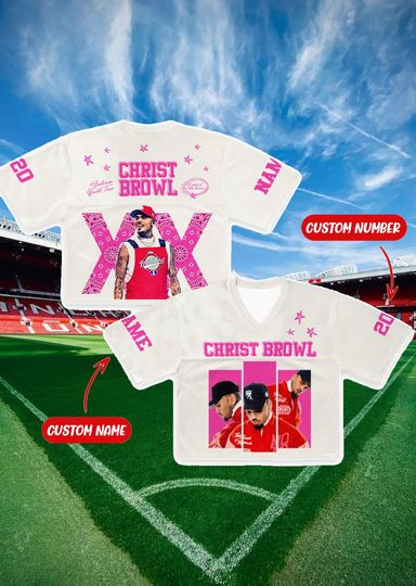 Custom Chris Brown 2025 Crop top Jersey Full Mesh, Breezy Bowl XX Concert 2025, Chris Brown Merch,Country Music