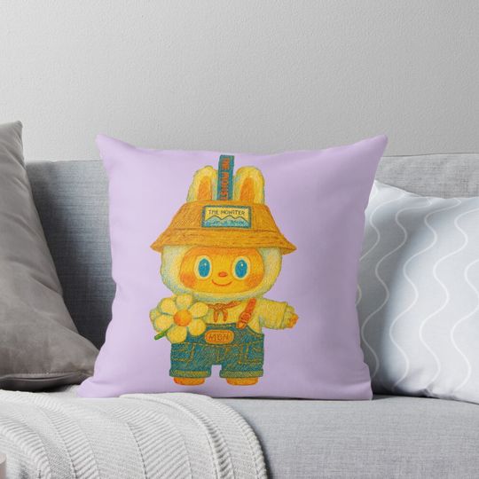 Flower Labubu Pillow, Cute Labubu Pillows Gift, Gift for Fan