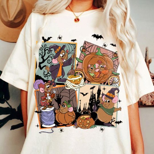 Jaq Gus Gus Bibbidi Boo Shirt, Spooky Season Shirt, Fall Season Trip Shirt, Halloween Party Tee