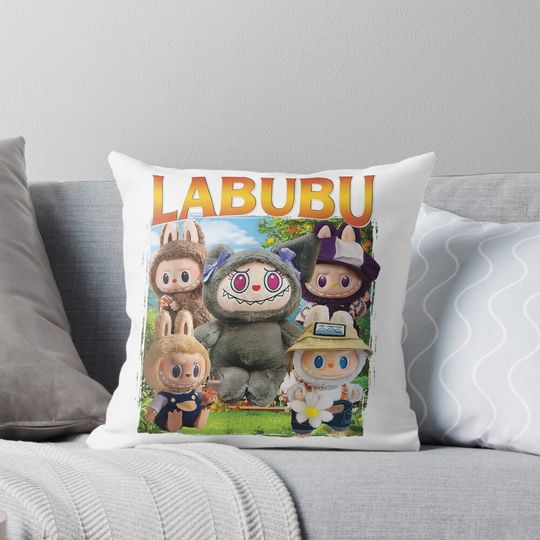 Meme Vintage Labubu The Monsters Funny Labubu Cute Pillow