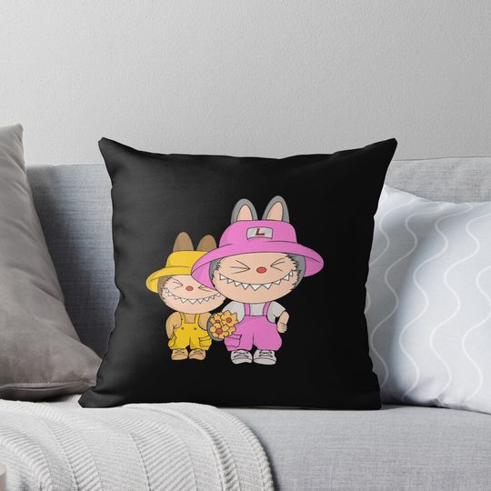 Labubu share the flower of life Pillow, Cute Labubu Pillows Gift, Gift for Fan