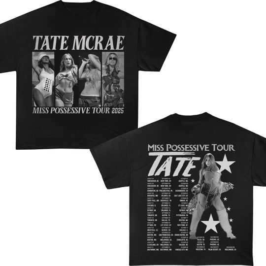 Vintage 90s Tate McRae Tour T-Shirt, Retro Music Gift, Double Sided Graphic Tee