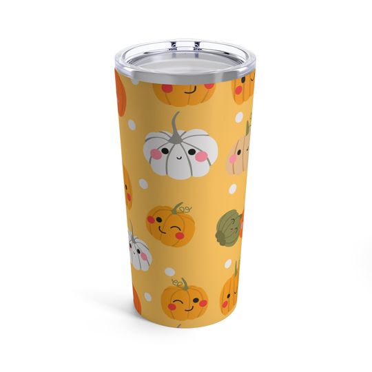 Cute Fall Pumpkin Halloween Thanksgiving Tumbler 20oz