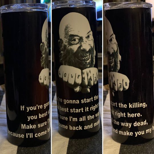Captain Spaulding 20 oz Skinny Tumbler / Rob Zombie / Devils Rejects / Halloween Tumbler