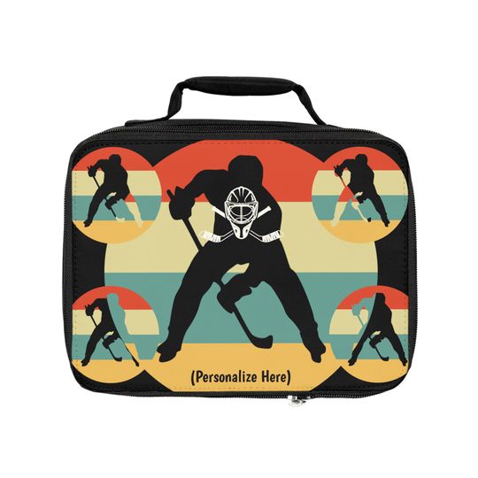 Personalized Ice Hockey Lunch Bag, Hockey Back to School Lunch bag