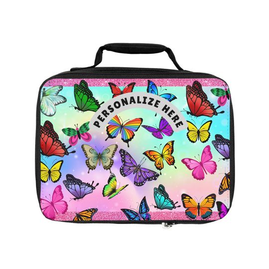 Personalized Butterfly Lunch Bag, Back to School Lunch bag