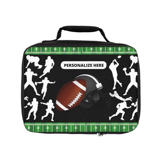 Personalized Football player Lunch Bag, Back to School Lunch bag