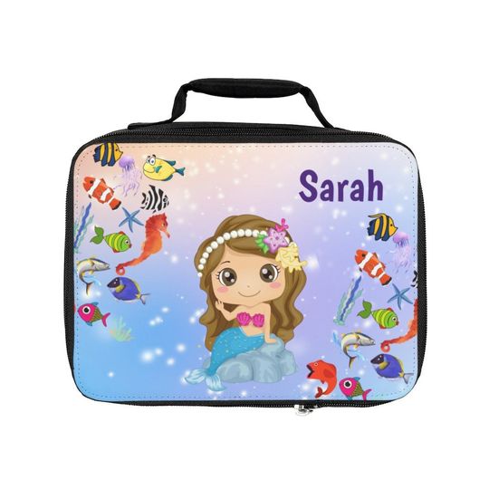 Personalized Mermaid Lunch Bag, Back to School Lunch bag