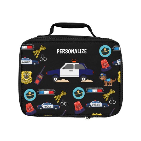 Personalized Police Lunch Bag, Back to School Lunch bag