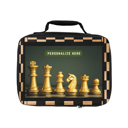 Personalizes Chess Player Lunch Bag, Back to School Lunch bag