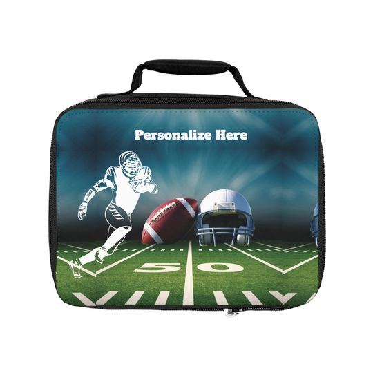 Personalized Football Lunch Bag, Back to School Lunch bag