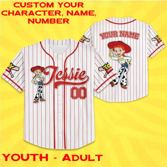 Custom Name & Number Disney Toy Story Jessie Jersey, Jessie Jersey Pixar Fan, Toy Story and Friends, Funny Birthday Toy Story Jessie Jersey