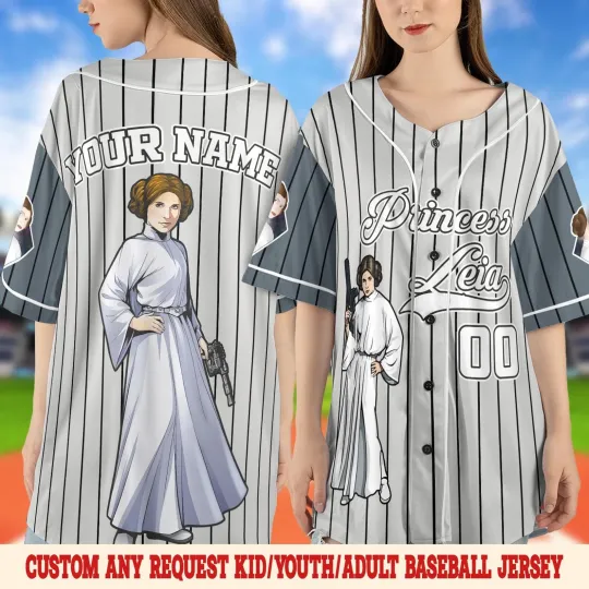 Personalized Star Wars Princess Leia Galaxy's Edge Gift Baseball Jersey Shirt