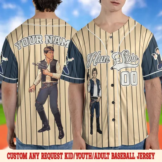 Personalized Star Wars Han Solo Galaxy's Edge Fan Gift Baseball Jersey Shirt