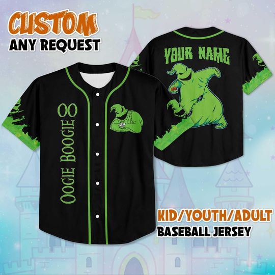 Custom Oogie Boogie The Nightmare Before Christmas Baseball Jersey, Custom Disneyland Jersey Shirt, Disney Baseball Jersey