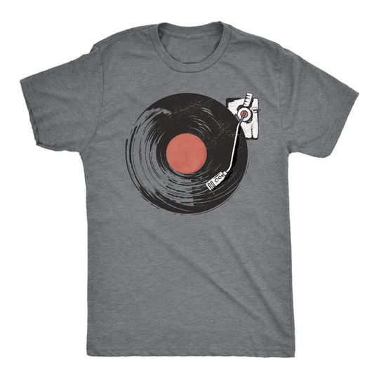 Retro Music T-Shirt for Men, Vinyl Records Graphic Tee, Vintage Music Lover Gift