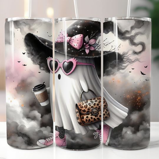 Boujee Ghost, Halloween, Witch, Fall, Autumn, Ready To Press, Print Out Transfer, 20 oz, Skinny Tumbler Transfer, NOT A DIGITAL