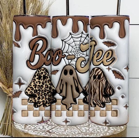 NOT A DIGITAL, boo-jee halloween, Sublimation Transfer, Ready To Press 20 oz Skinny Tumbler Transfer,