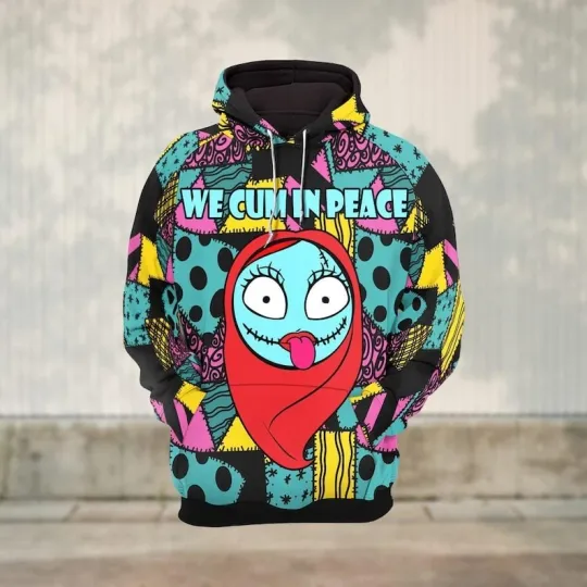 Nightmare Before Xmas Sally We Cum In Peace Halloween Hoodie 3D Printed