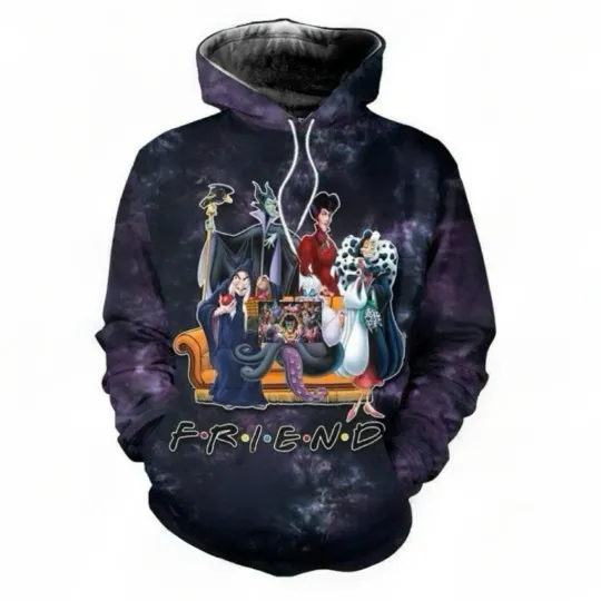 Villains Friend Horror Characters Group Happy Halloween Hoodie 3D Printed